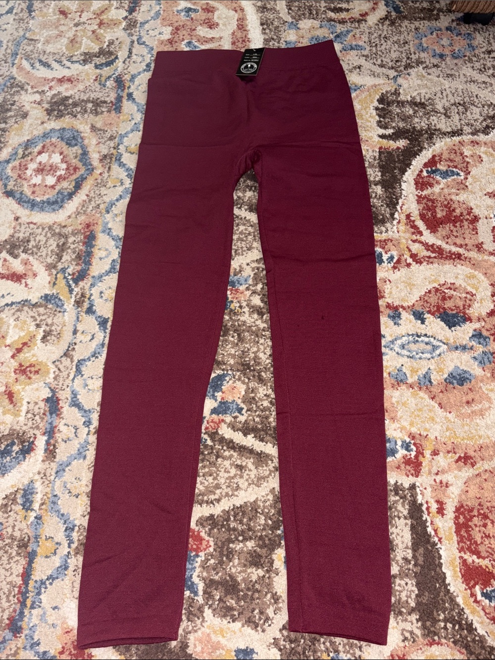 Women's High-Rise Fleece Lined Leggings in Wine
